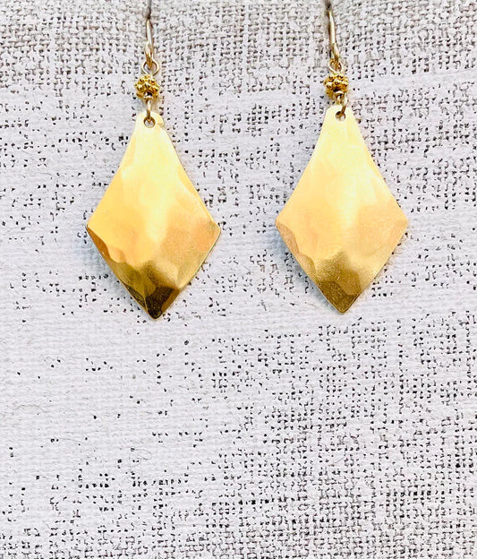 Small Arrow Necklace, hammered gold