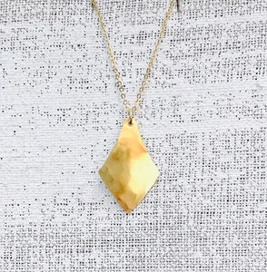 Small Arrow Necklace, hammered gold