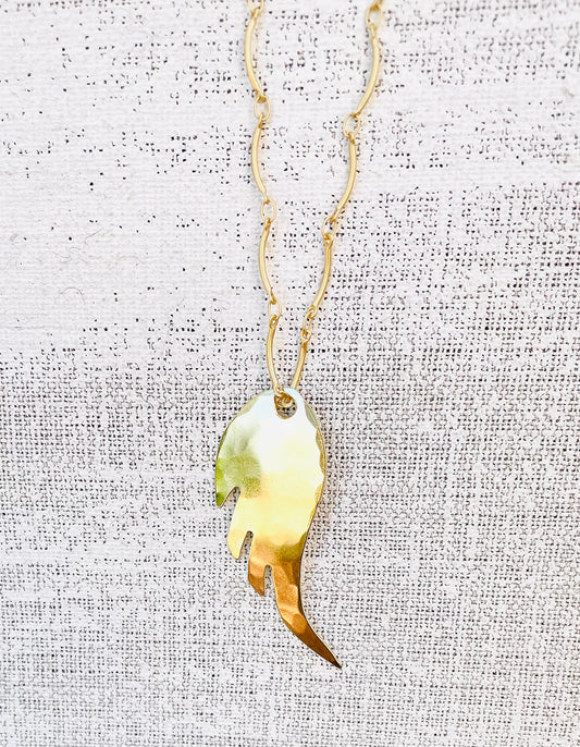 Feather Necklace Gold, wing