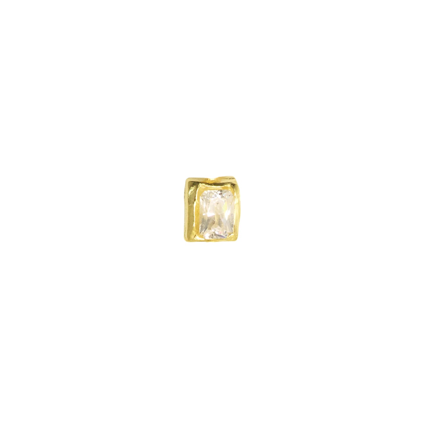 Gold Rectangle Stud Earrings