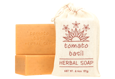 Sack Soap with shea butter, cocoa butter and essential herbal oils, bag