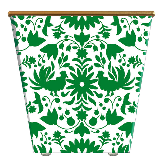 Otami Hunter green and White Cachepot with Citronella Candlle, HedgeFarm