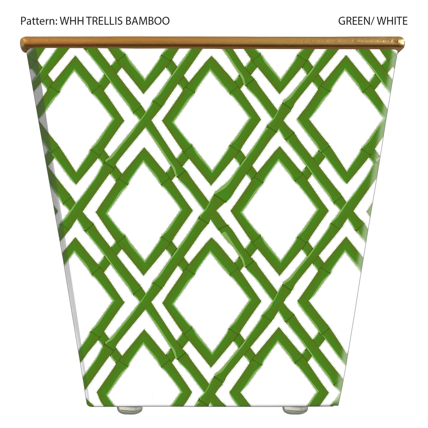 Green Bamboo Trellis cachepot with Candle, HedgeFarm