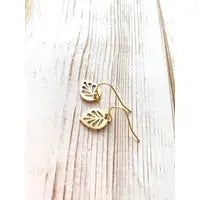 Petite Botanical Tiny Leaf Charm Earring
