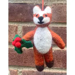 Fox Ornament with berries