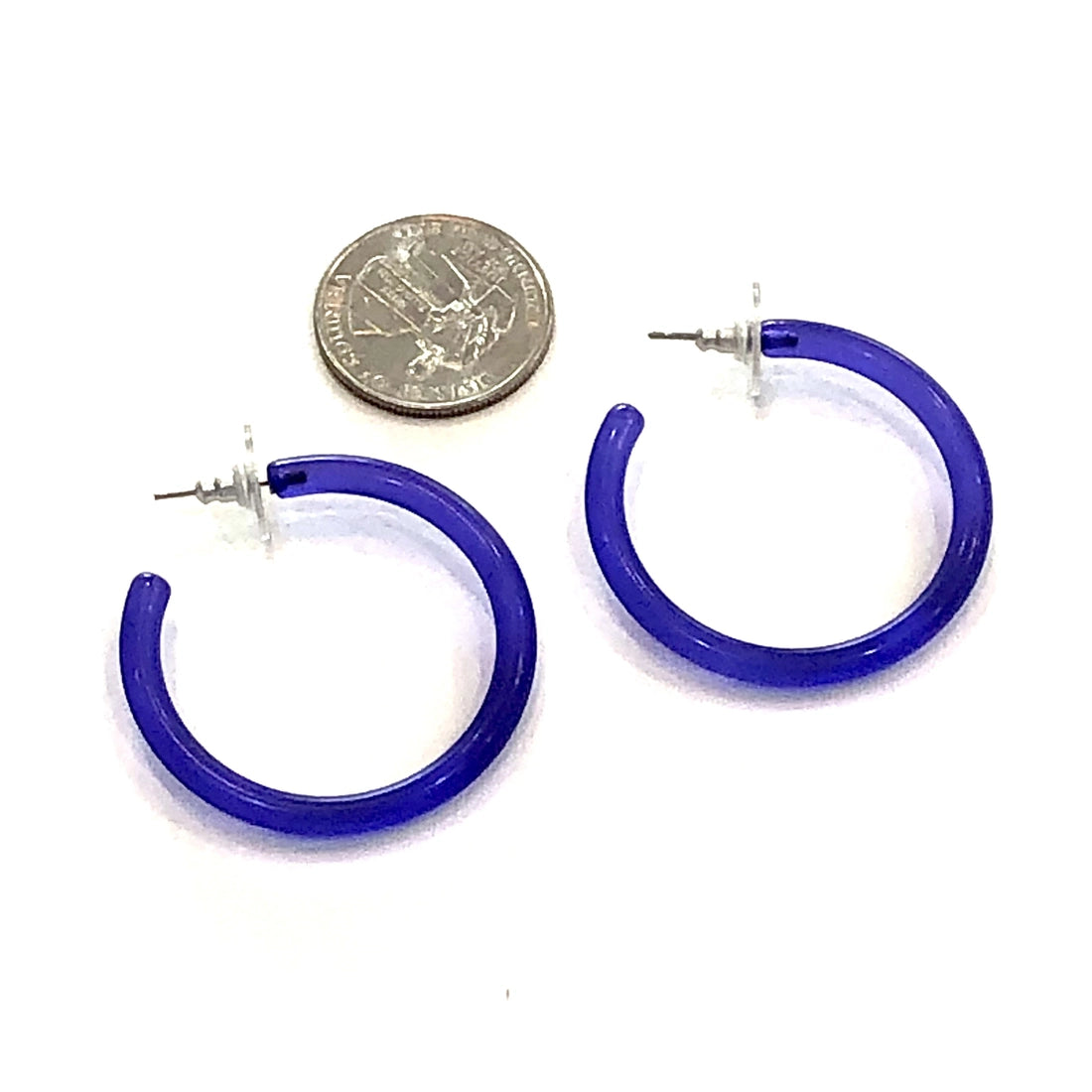 Purple Lucite Hoop Earrings