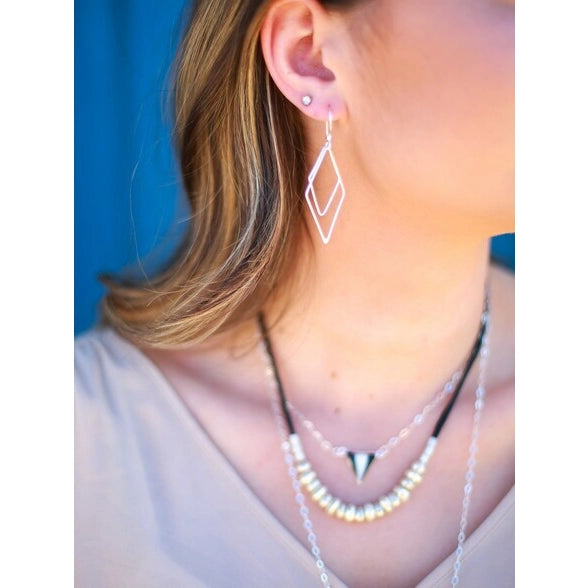 Rhombus Dangle Earrings