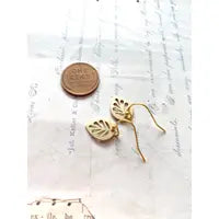 Petite Botanical Tiny Leaf Charm Earring