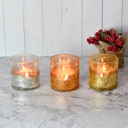 Crackle Votive Candle Holders, Radiance