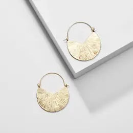 Gold Leaf Disc Earring with Pie Cut