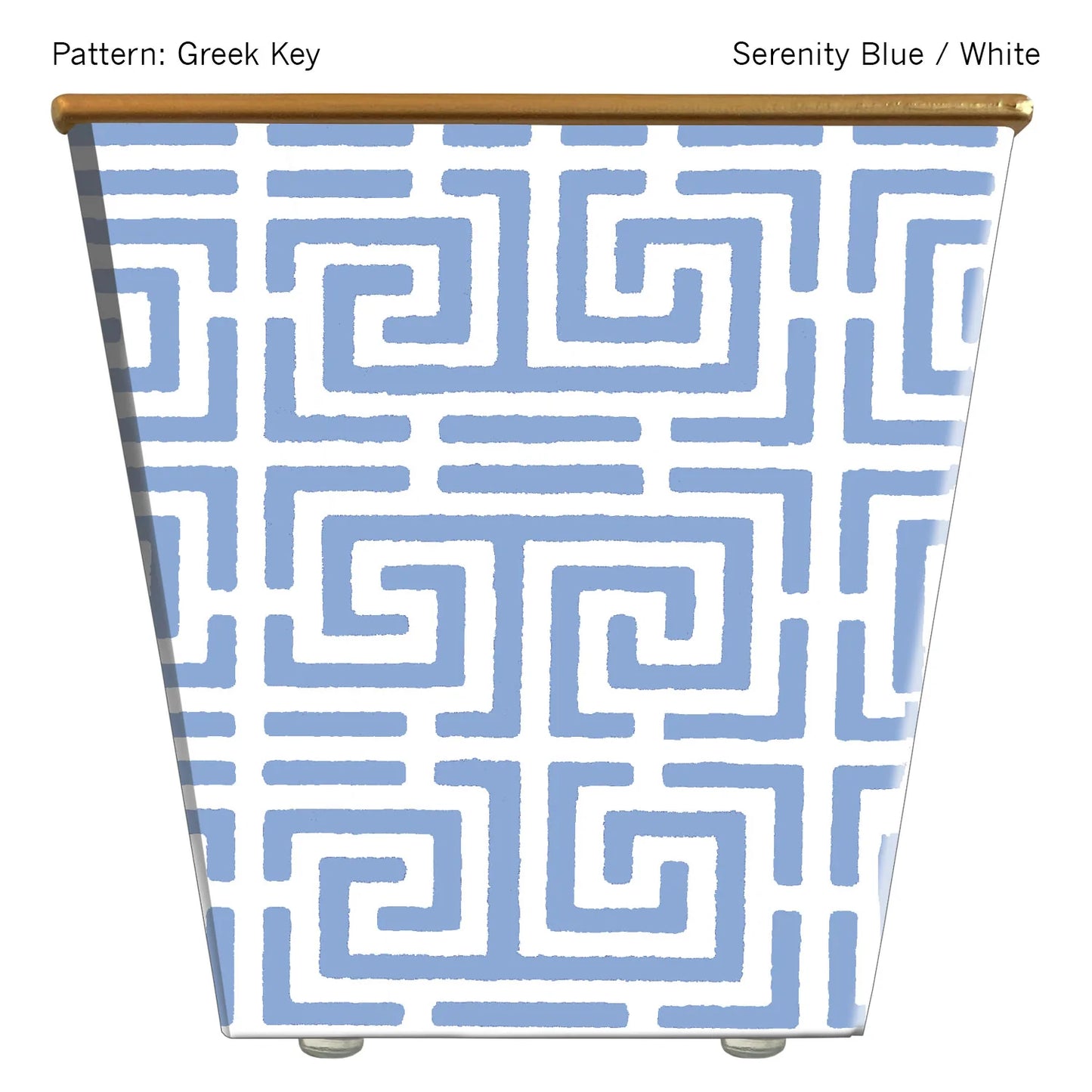 Serenity Greek Key Pattern Blue and White Cachepot with citronella candle