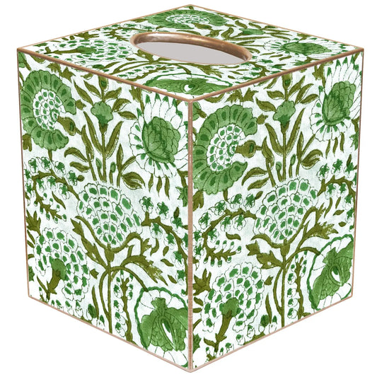 Green Floral Tissue Box