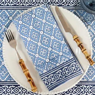 Seville Blue Napkins and Tablecloth