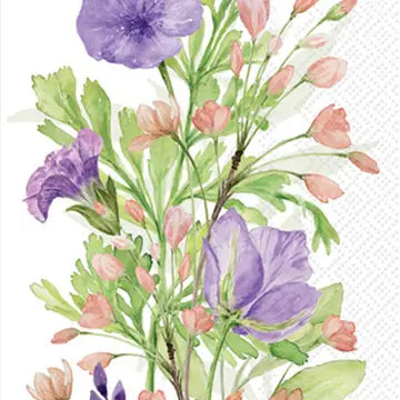 Purple and Pink Flower Guest Paper Towels