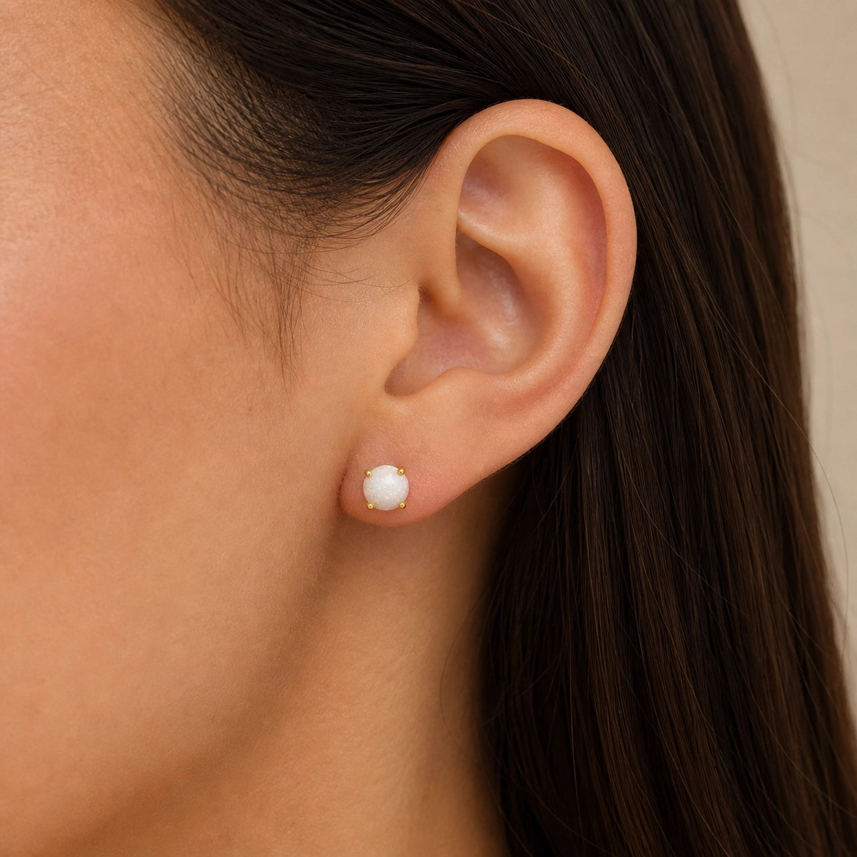 Round White Studs