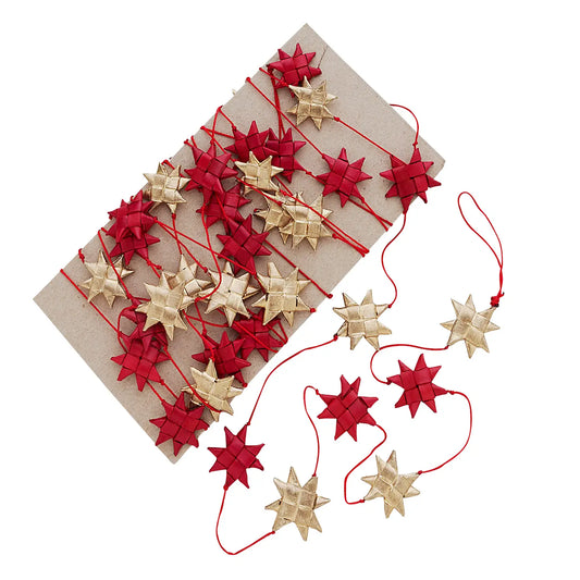 Red and Gold Palm Star Garland