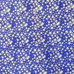 Gold Stars and Dots on Blue Paper