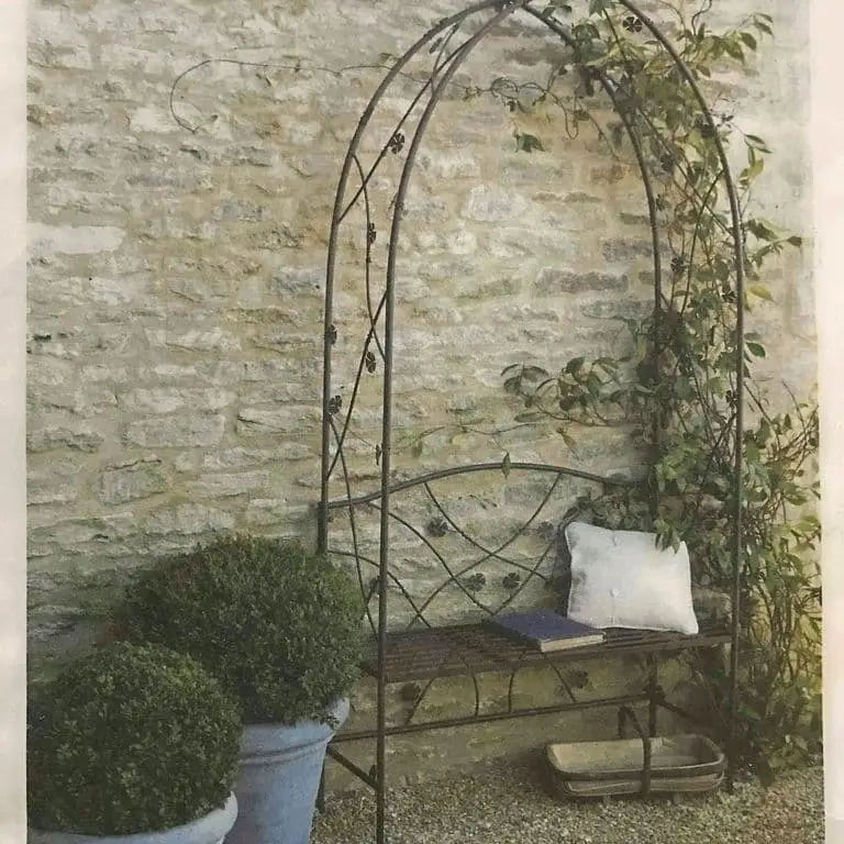 Bench with Flower Arch, arbor - GET BLACK NAILS, WRENCH, INSTRUCTIONS FROM RIGHT DRAWER!!!