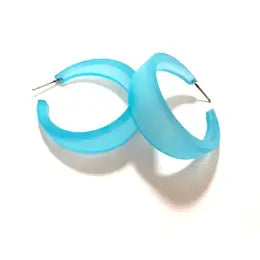 Turquoise Frosted Hoop Earrings