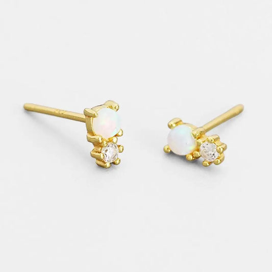 Tiny Opal Cartilage Stud Earrings