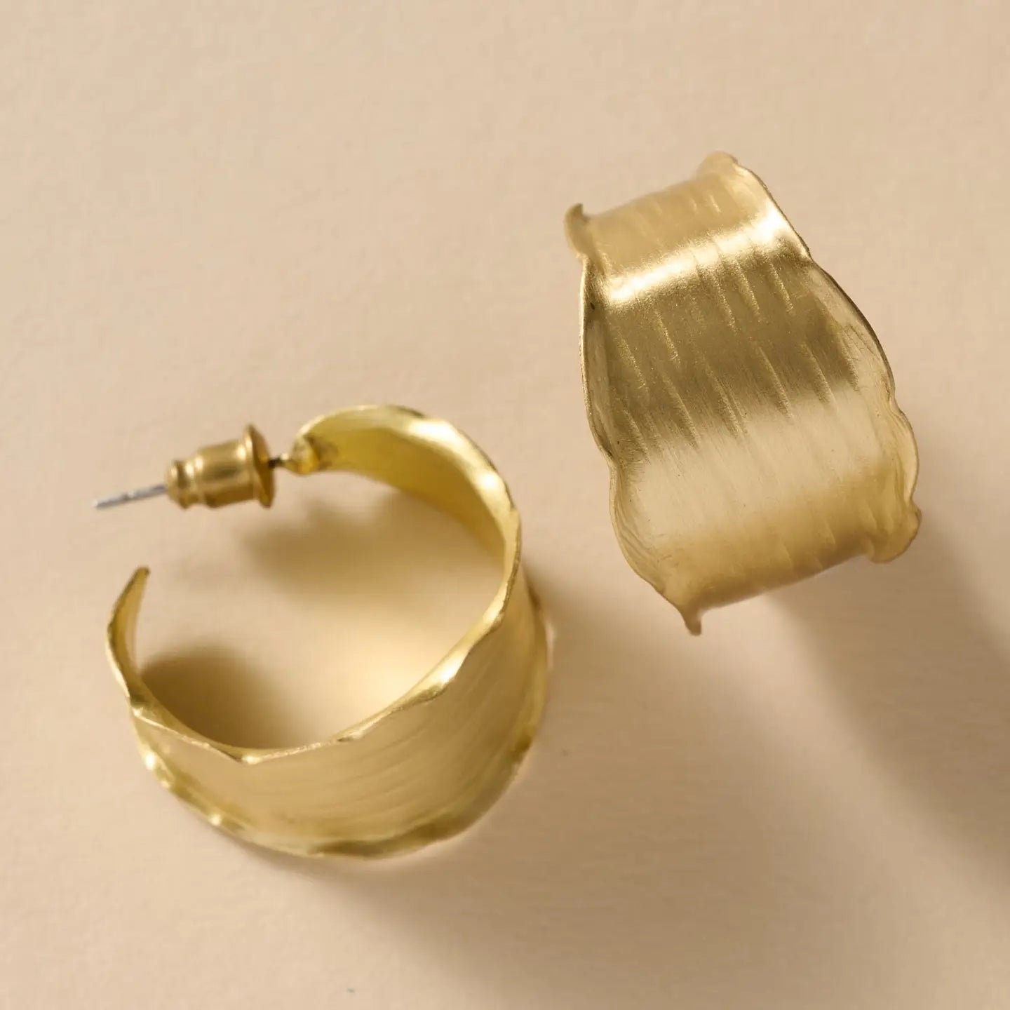 Diva Hammered Brass Earrings