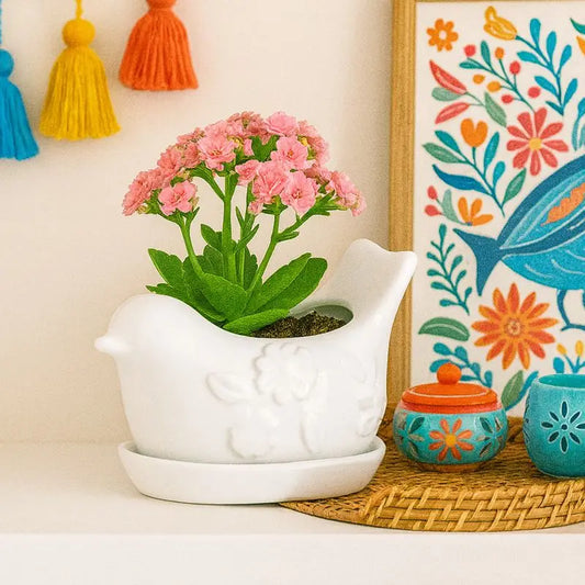White Bird Planter