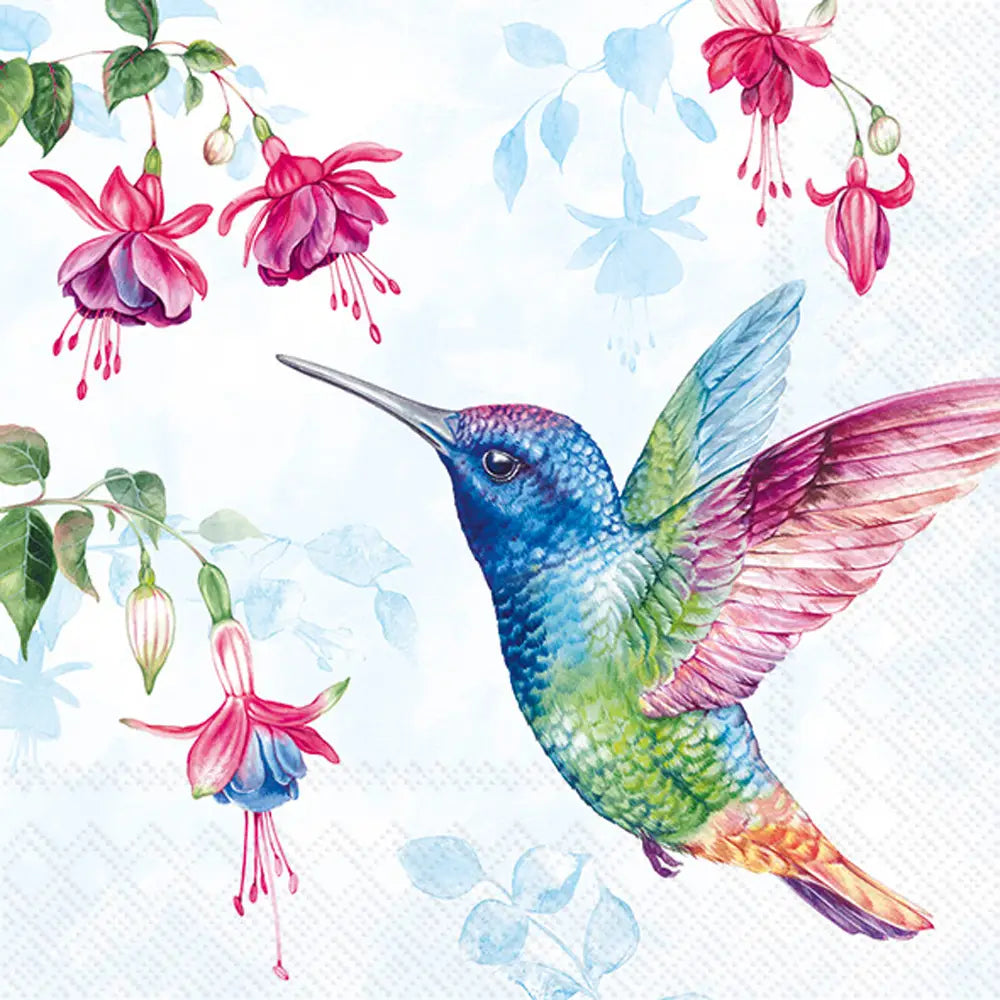 Hummingbird, Light Blue. Cocktail Napkins