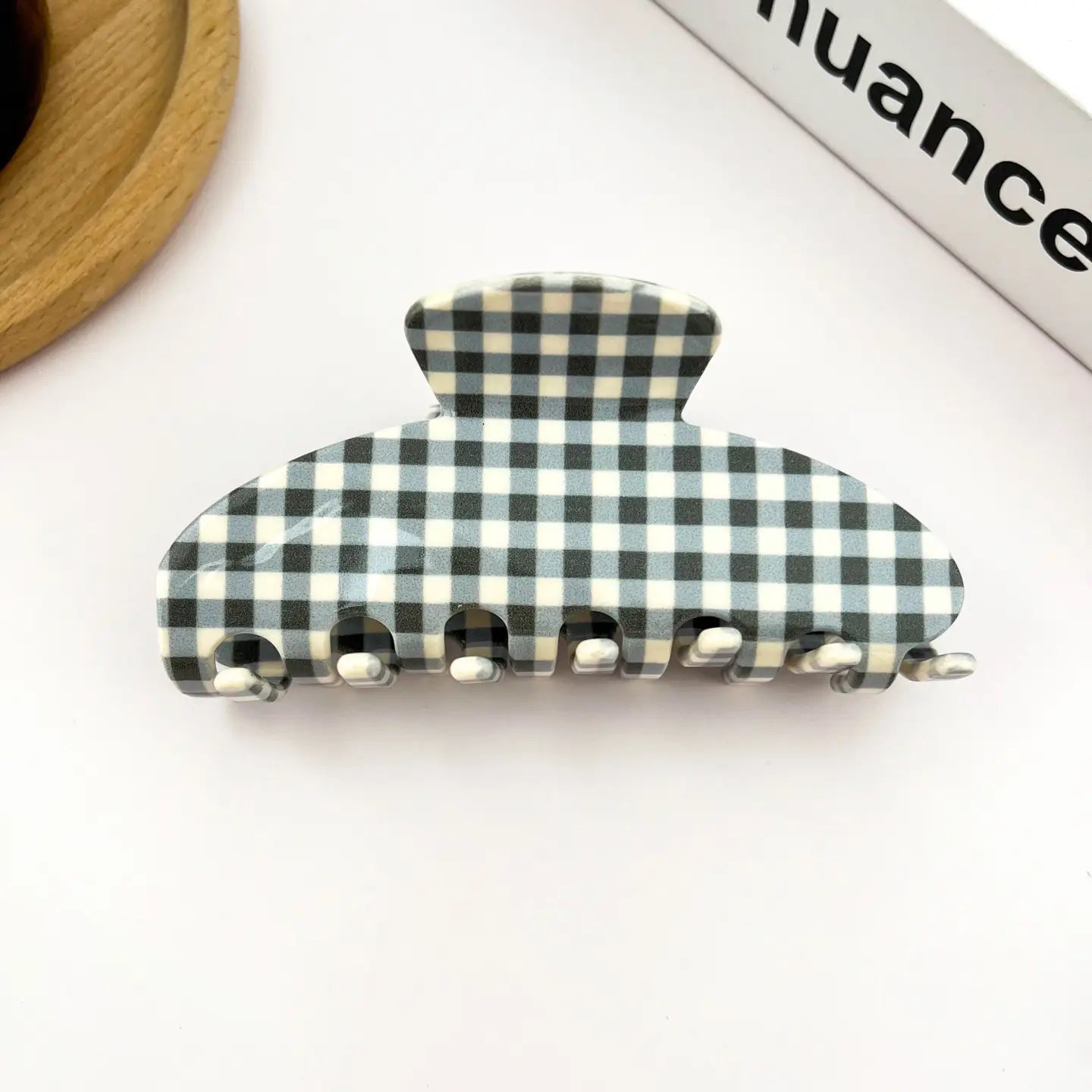 Checked Hair Claw
