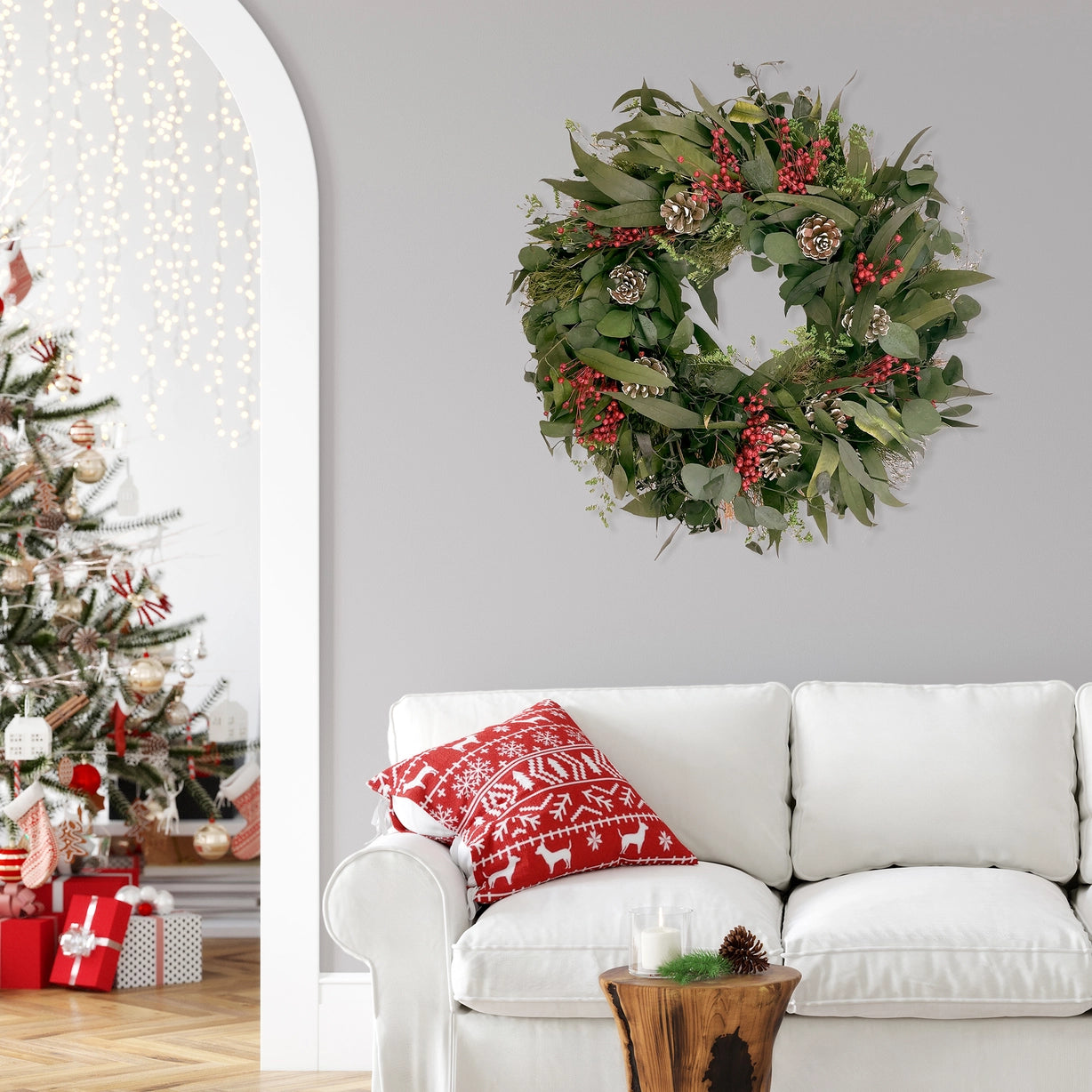 Snow Pinecone Wreath