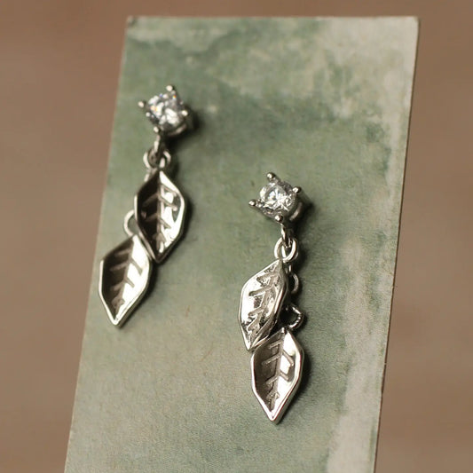 Silver Leaf Earrings