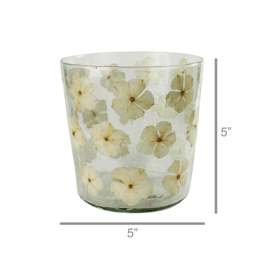 Enameled Flower Hurricane - Med