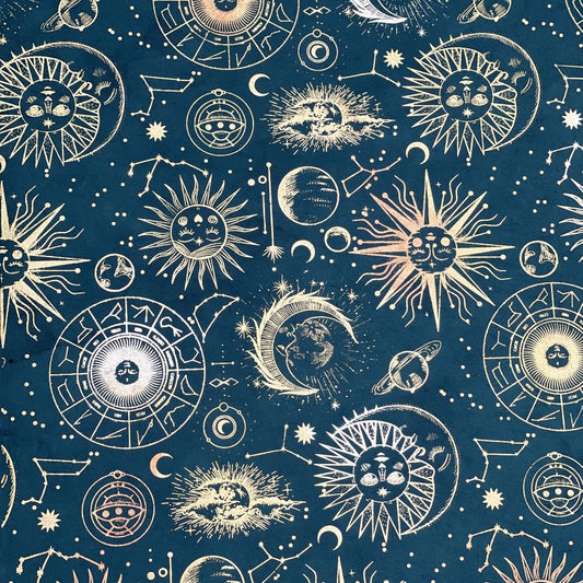 Celestial paper, planets, blue or white