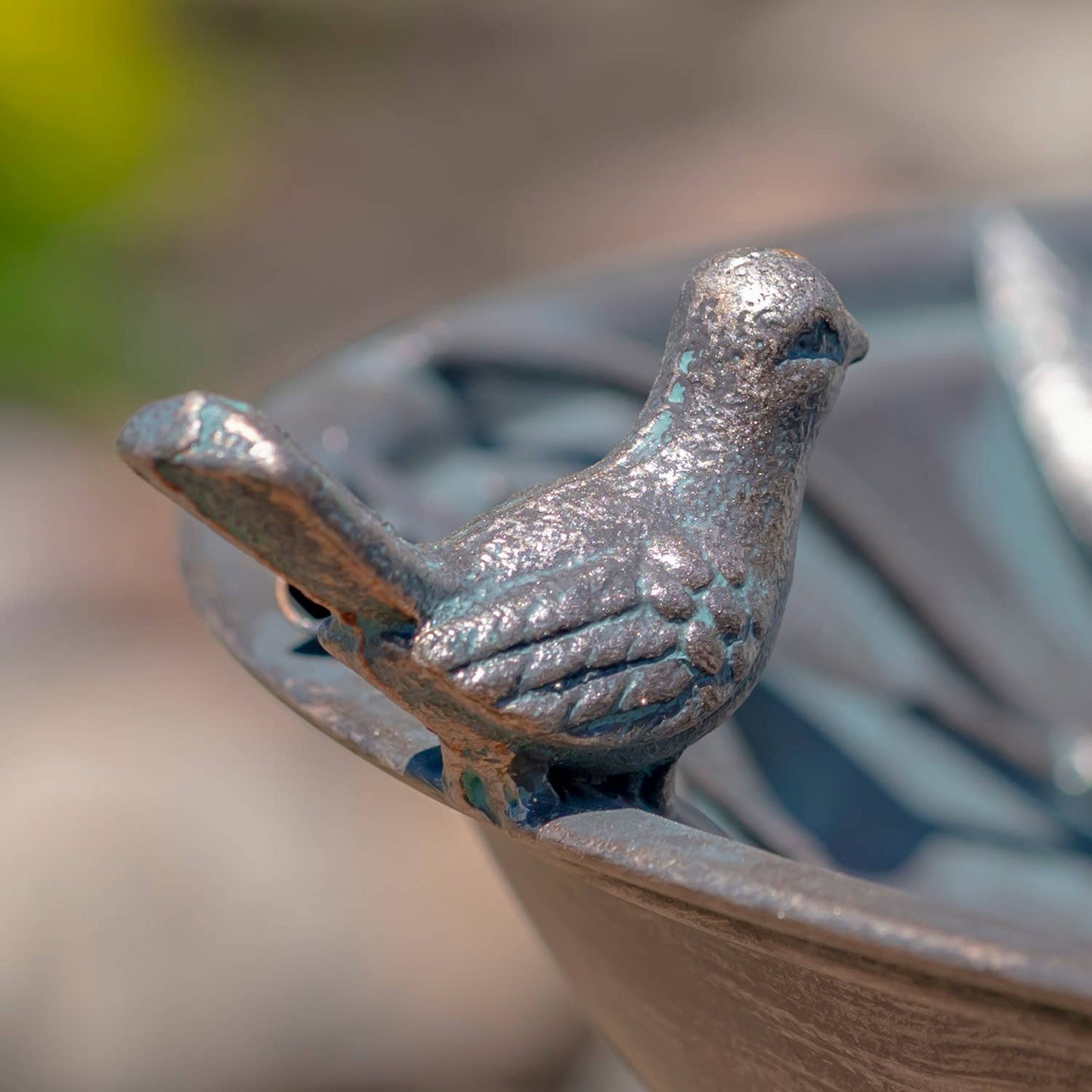 "Two Birds" Iron Birdbath - 3 Color Options