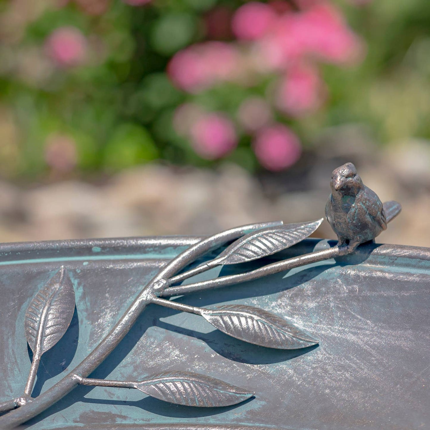 "Two Birds" Iron Birdbath - 3 Color Options