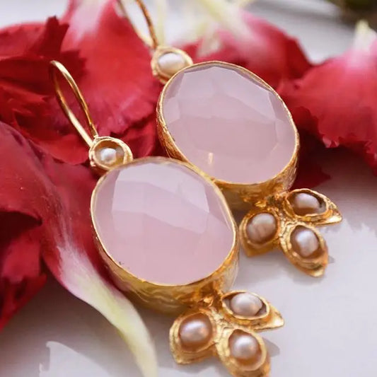 Pearl Petal Leaf Earrings