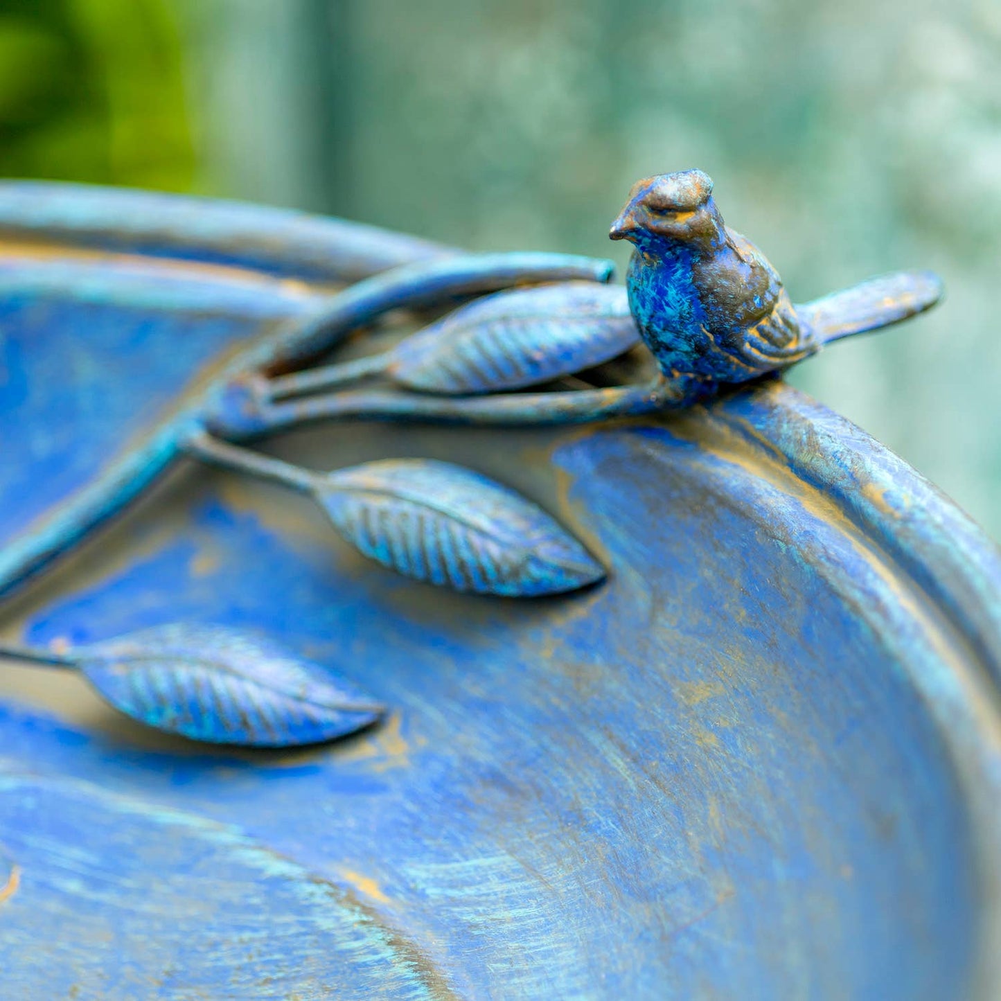 "Two Birds" Iron Birdbath - 3 Color Options