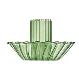 Fluted Glass Candleholder, Short, candle holder