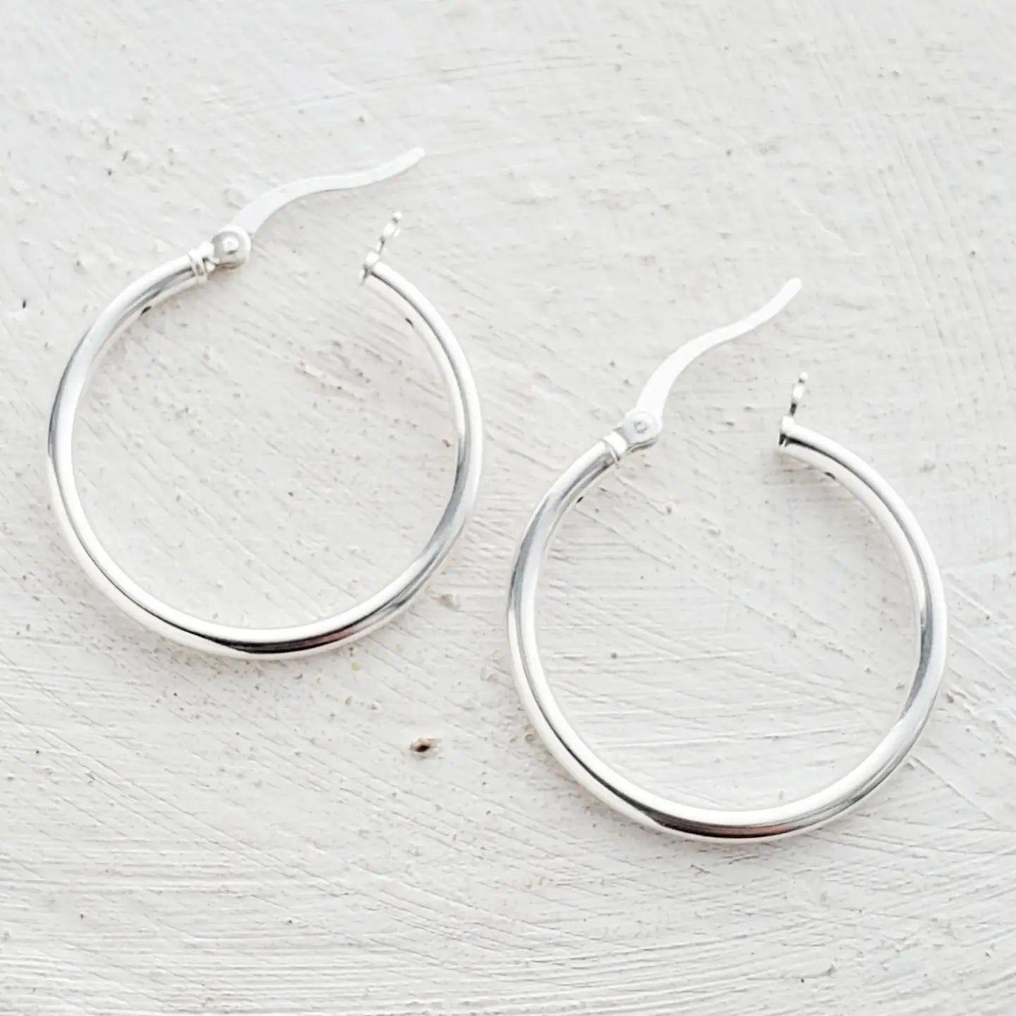 Silver Tube Hoops