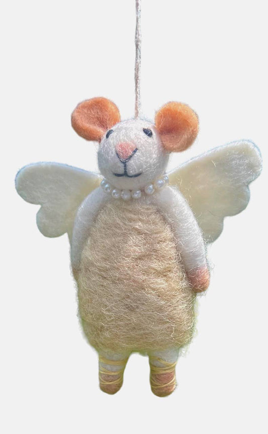 Felt ornament, mice fairy, angel mouse