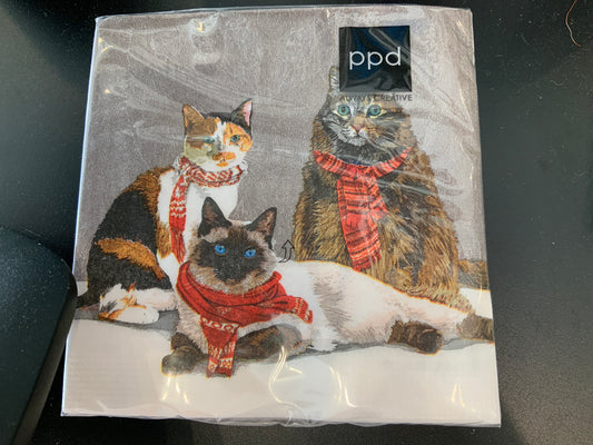 Scarf Cats cocktail napkins