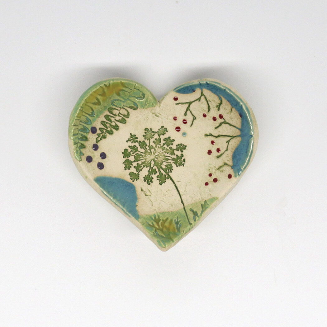 Heart  with Flowers Dish