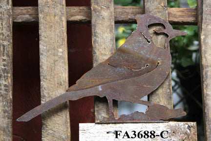 Fence Art, rusty bird