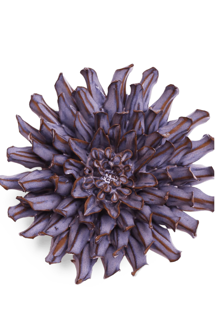 Violet Fleur De Lis Ceramic Flower