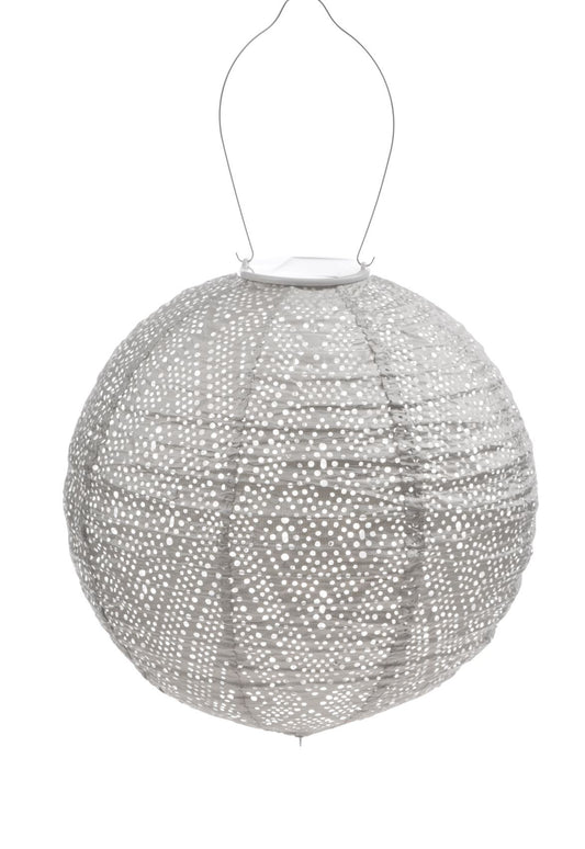 Round Ikat Light Taupe Lantern