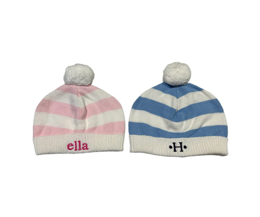 Striped Baby Blue Hat