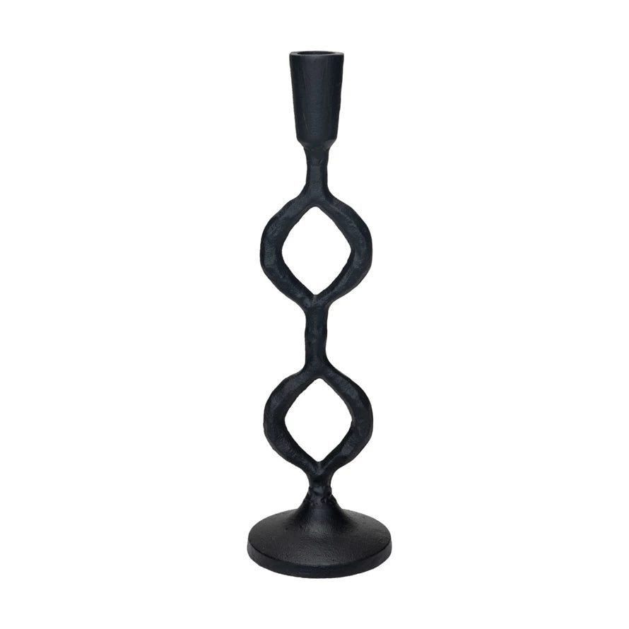 Circle Candle Holder, taper, brown