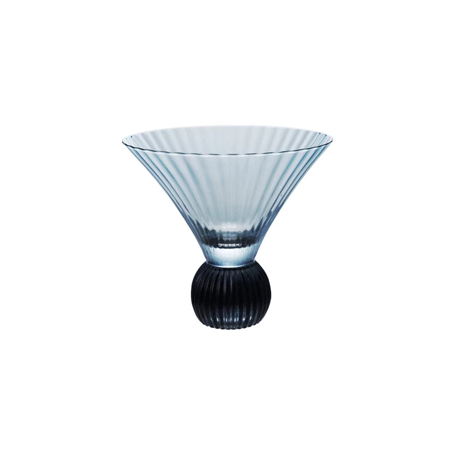 Blue Pleated Martini Glasses