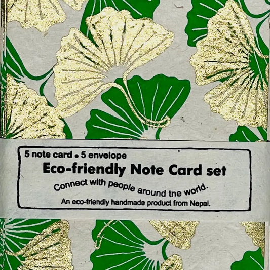 Gold and Green Ginkgo  Notecard