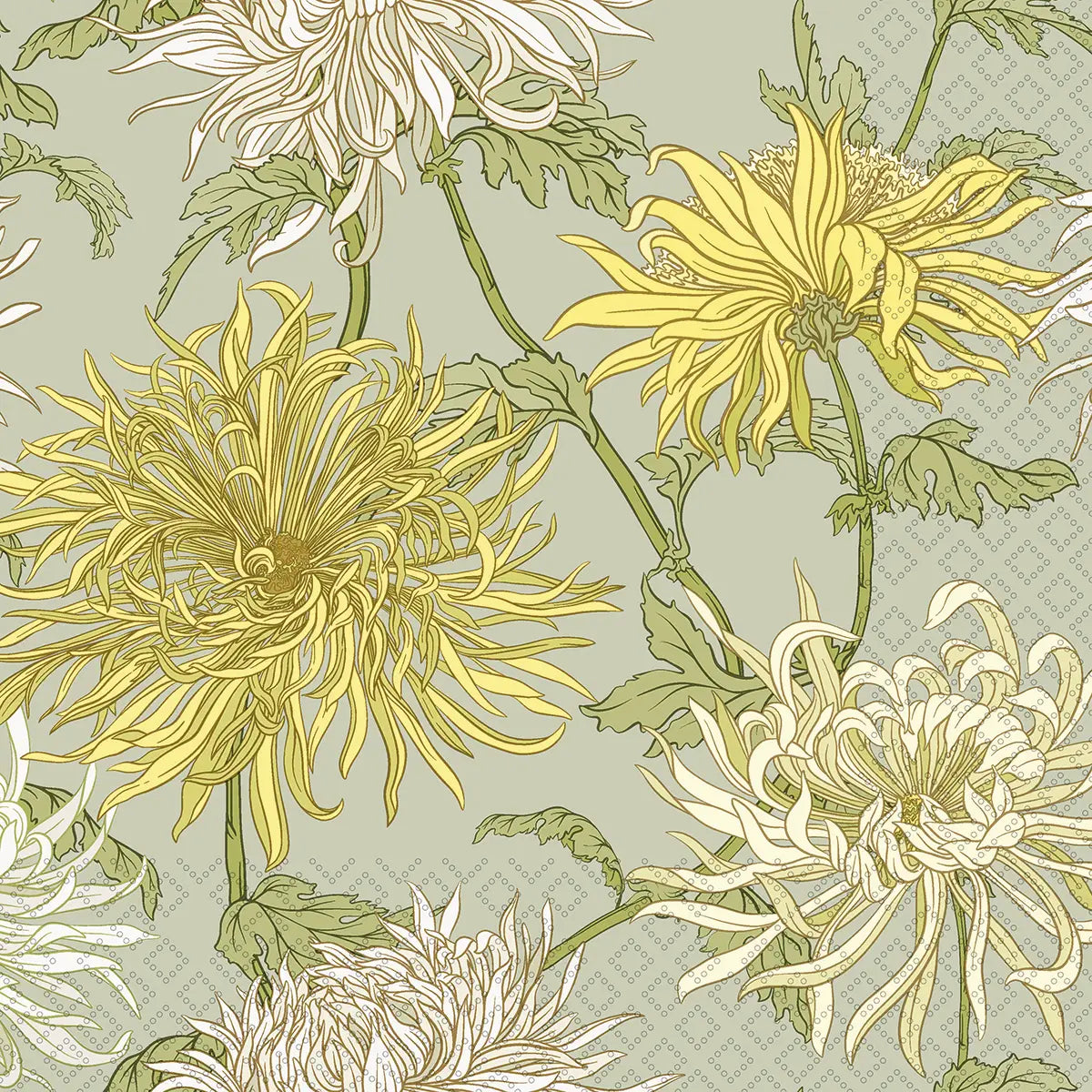 Chrysanthemum Cocktail Napkins
