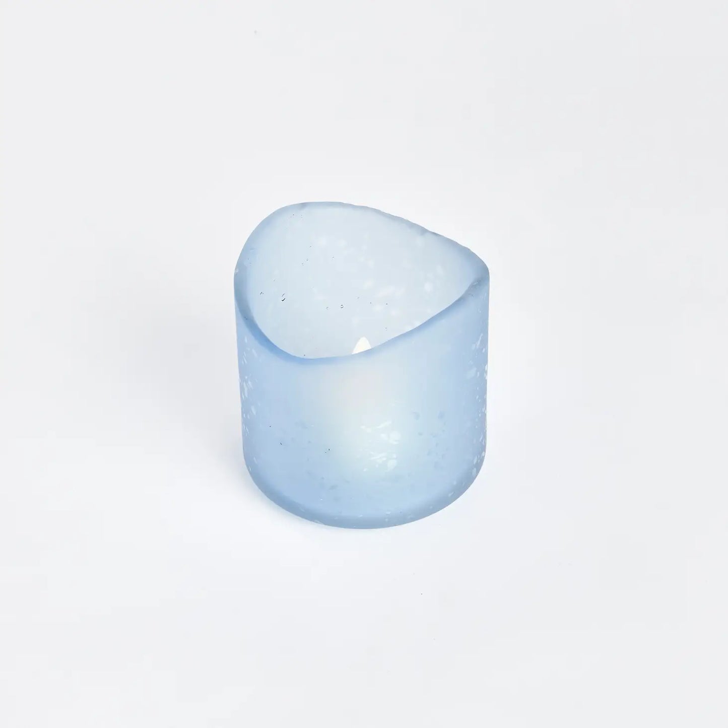 Blue Glass Hurricane, votive, sea glass